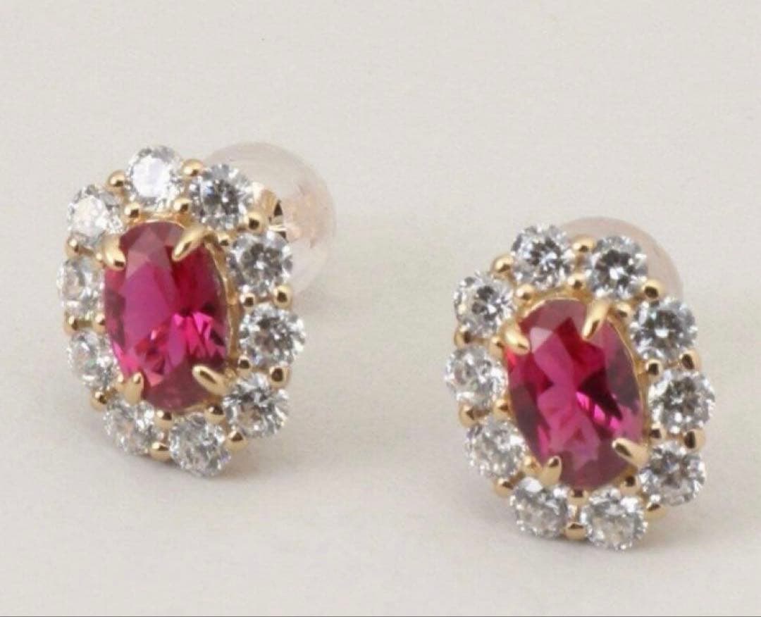 enasoluna エナソルーナ Classic ルビー ピアス K10 SV