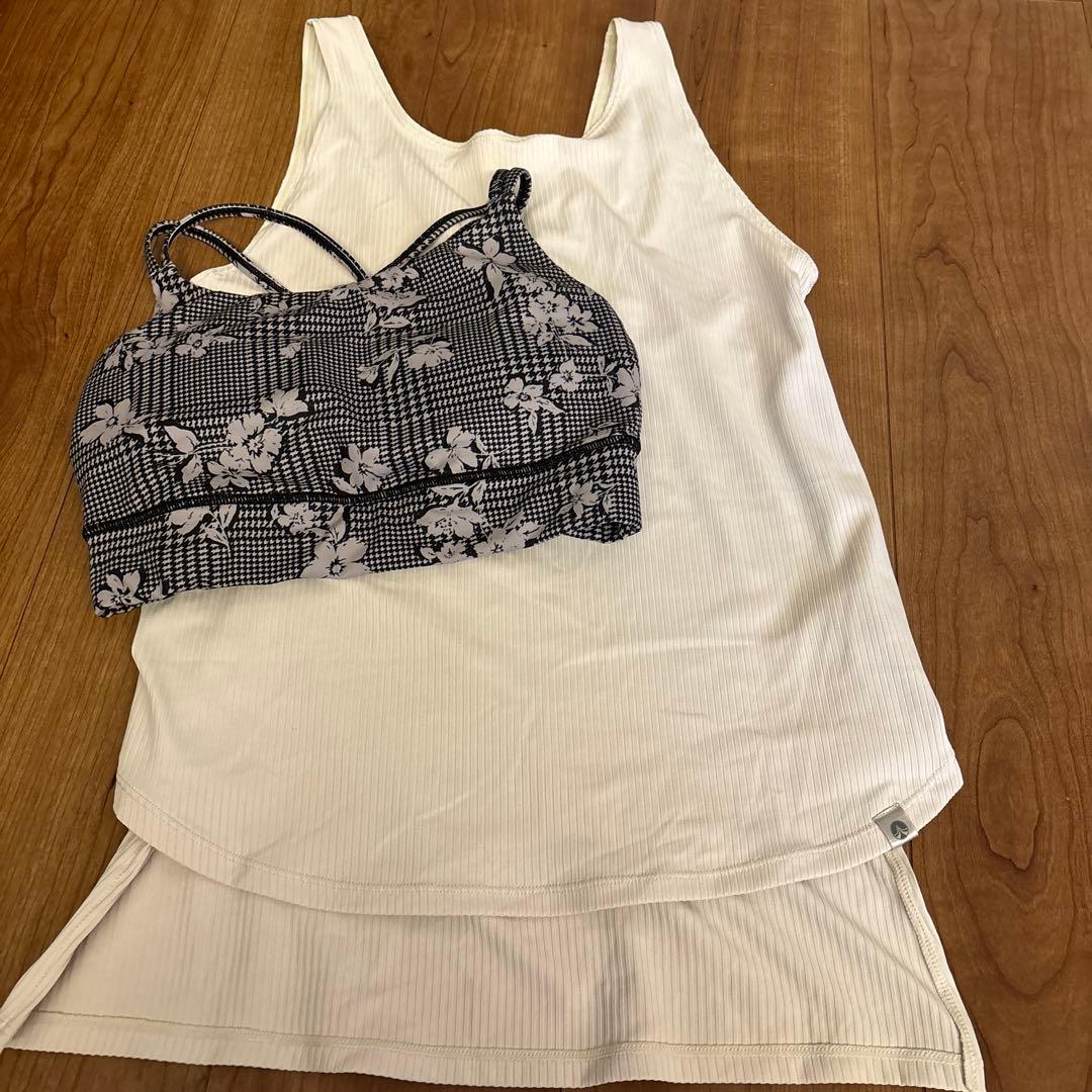 SUKALAヨガウェア 花柄 チェック柄セットSサイズ