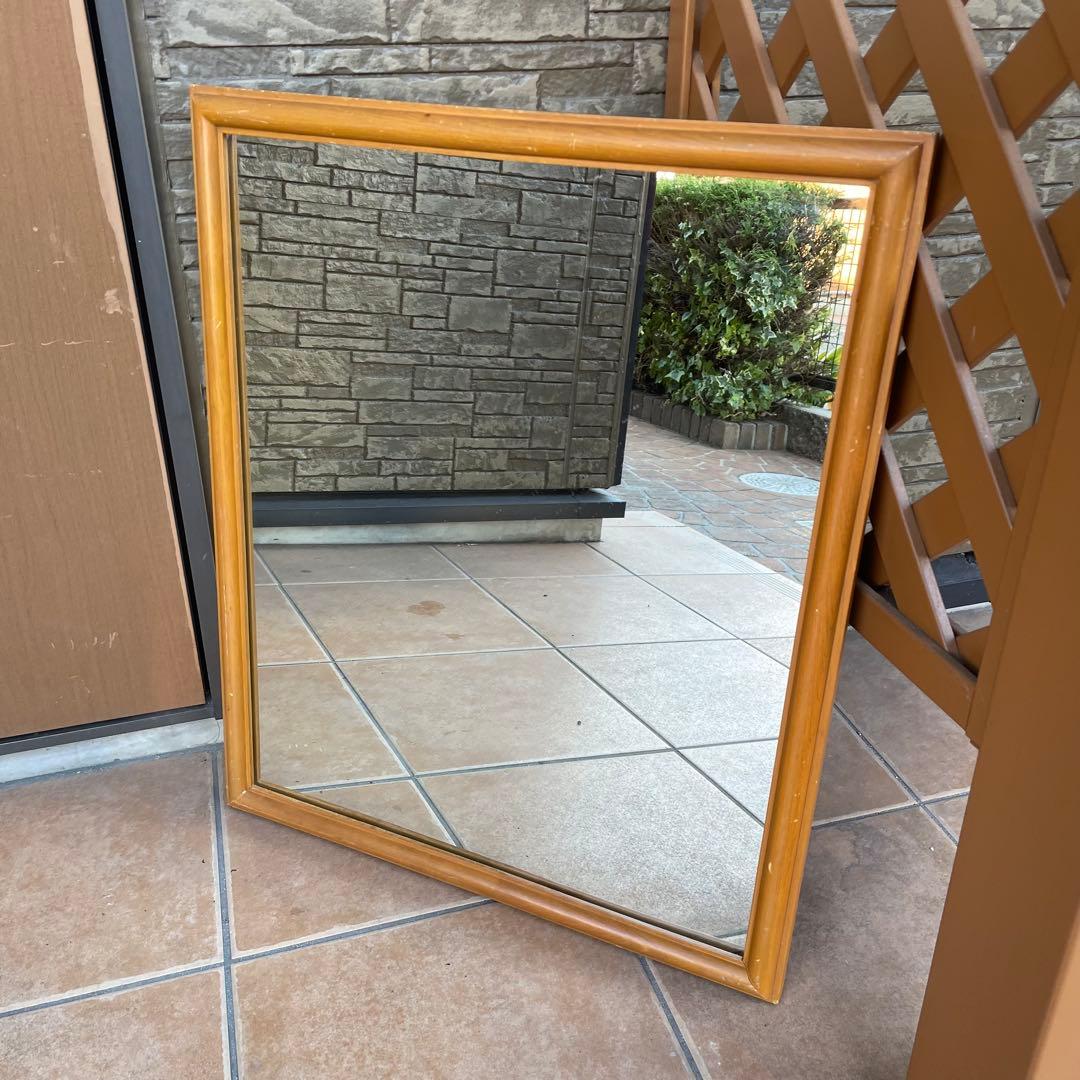 デンマーク製　1960's　ヴィンテージ　北欧　モダン　チーク　無垢 ミラー　C