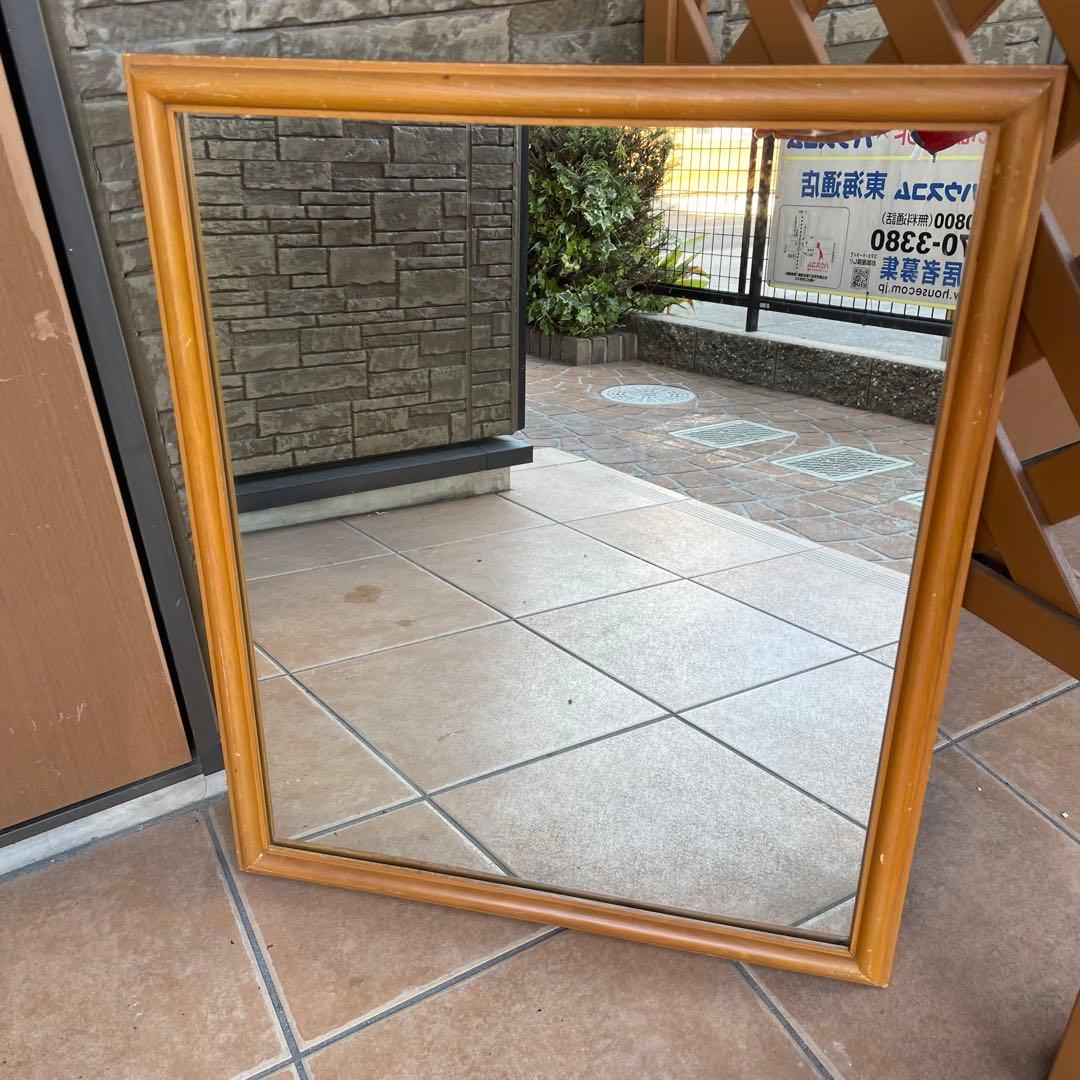 デンマーク製　1960's　ヴィンテージ　北欧　モダン　チーク　無垢 ミラー　C