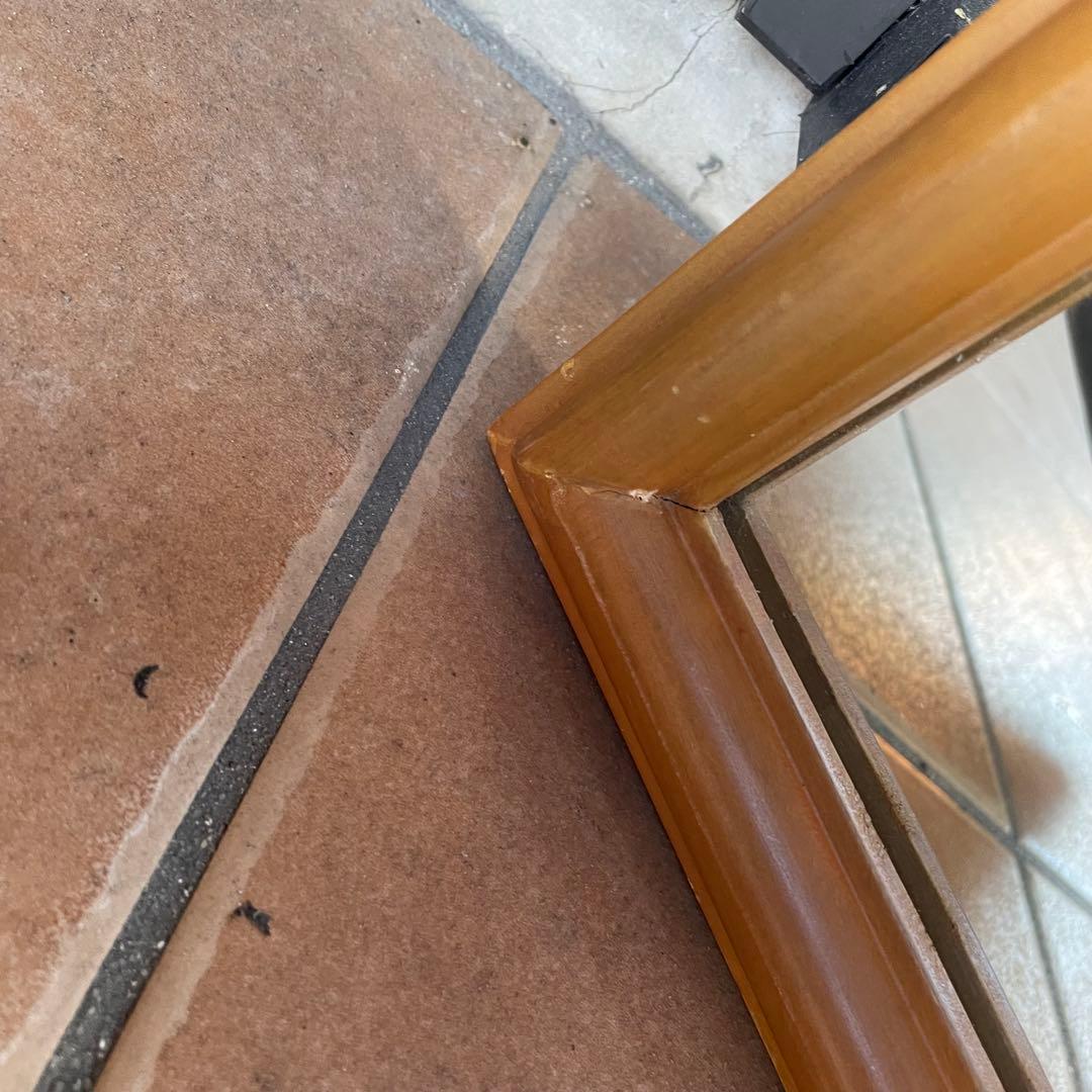 デンマーク製　1960's　ヴィンテージ　北欧　モダン　チーク　無垢 ミラー　C