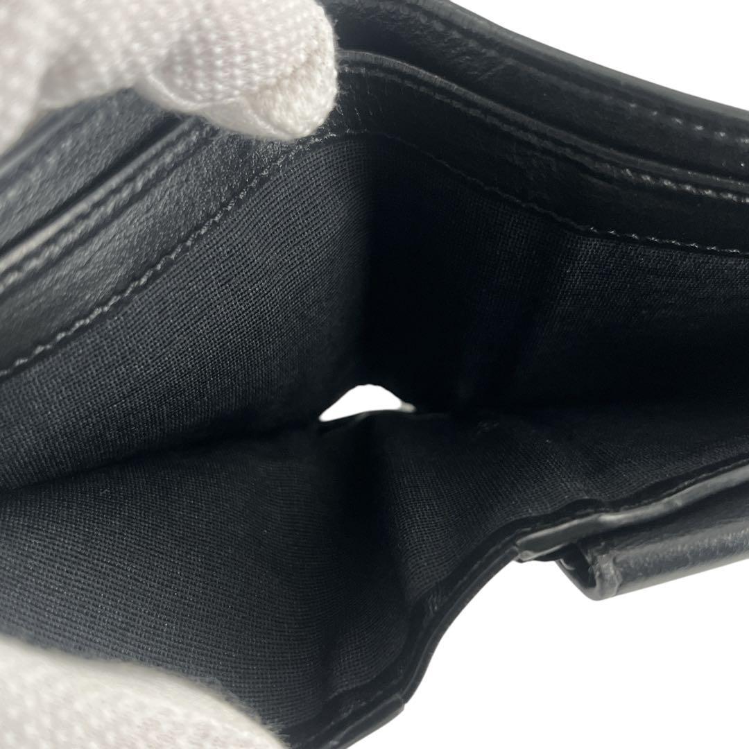 セリーヌ　バイフォールドウォレット　コンパクト財布　折り財布　カーフレザー　黒