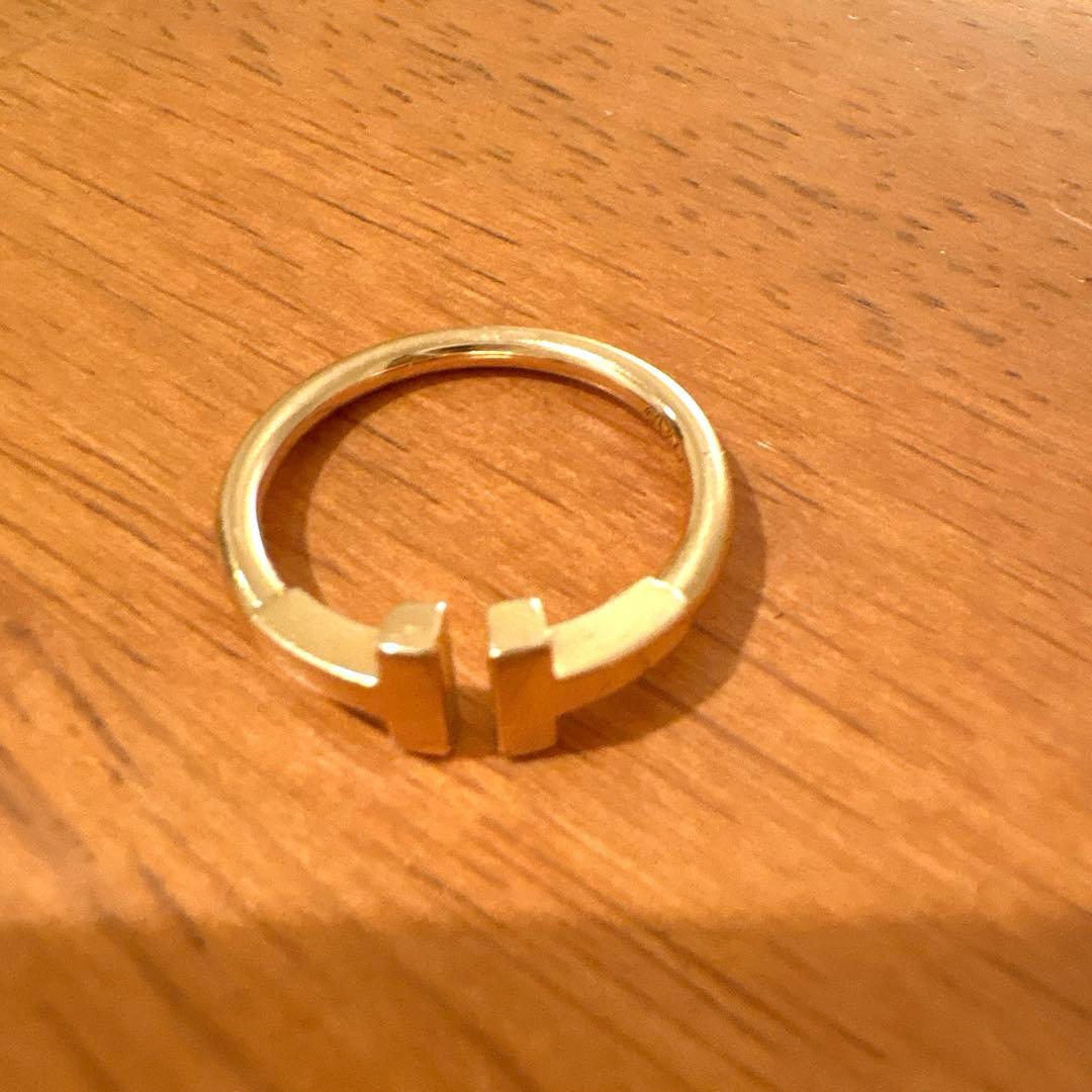 ペ*コ様 ティファニー　Tワイヤーリング　750PG　実寸約10号