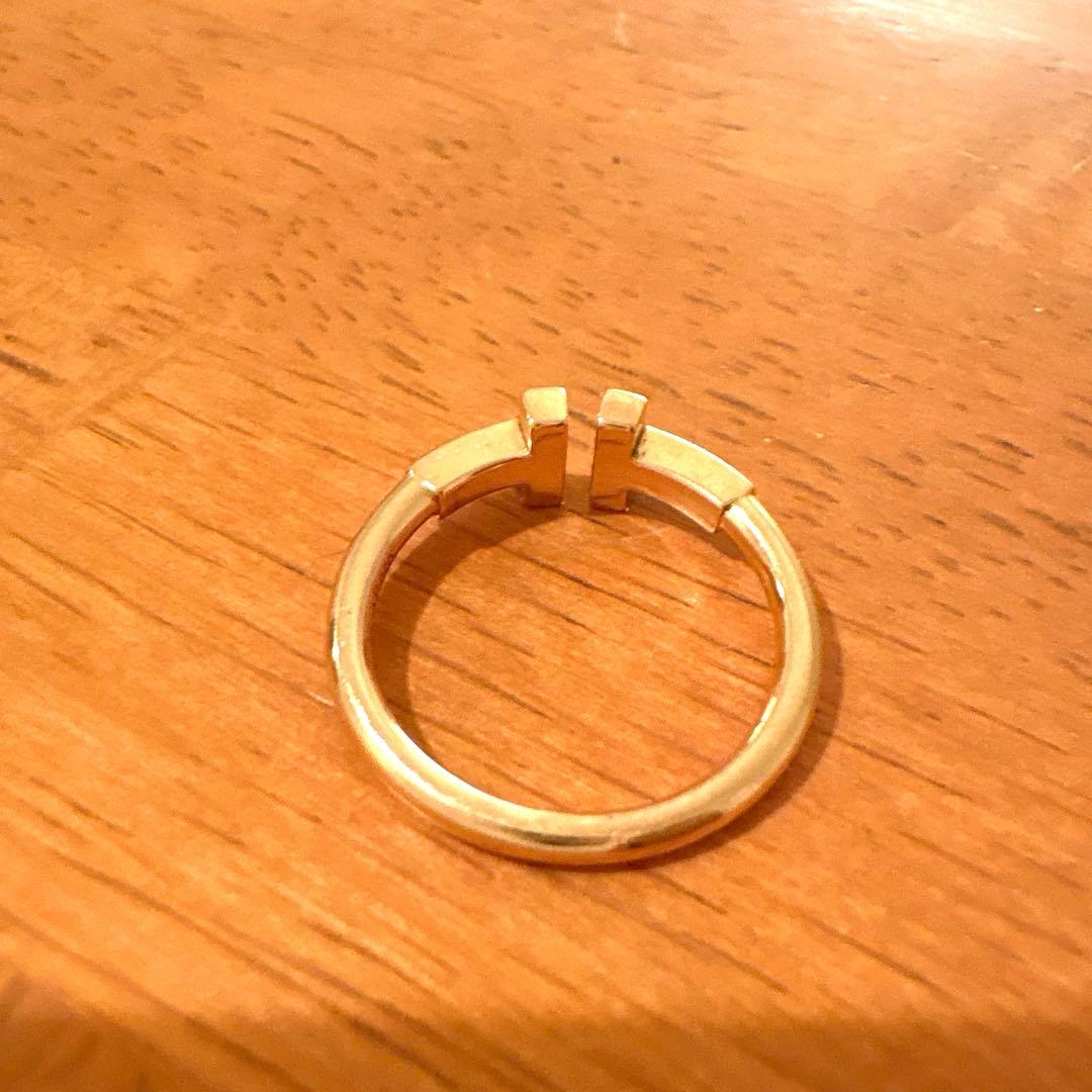 ペ*コ様 ティファニー　Tワイヤーリング　750PG　実寸約10号