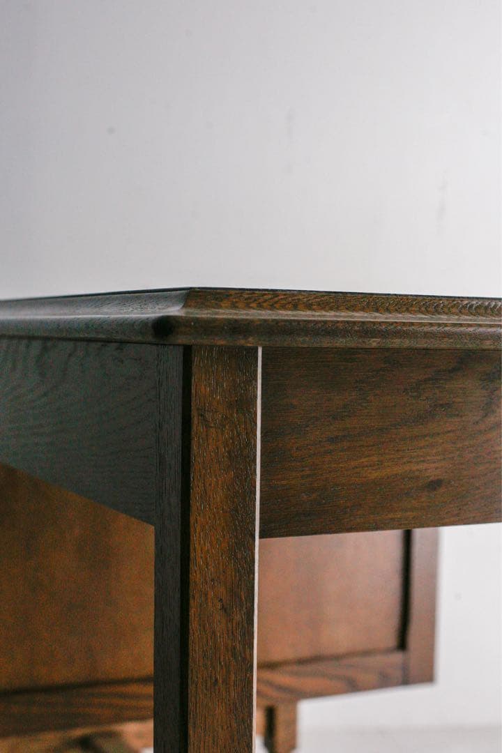 片袖机　アンティーク　デスク　テーブル　無垢材　タモ材　白木　古家具　古道具