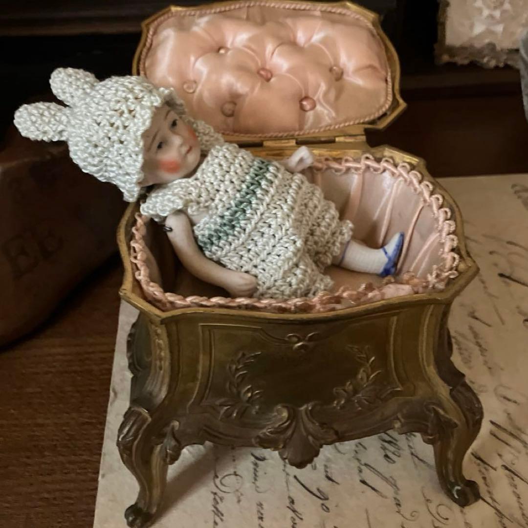 フランスアンティークジュエリーボックス アクセサリーボックス　猫足1800年代