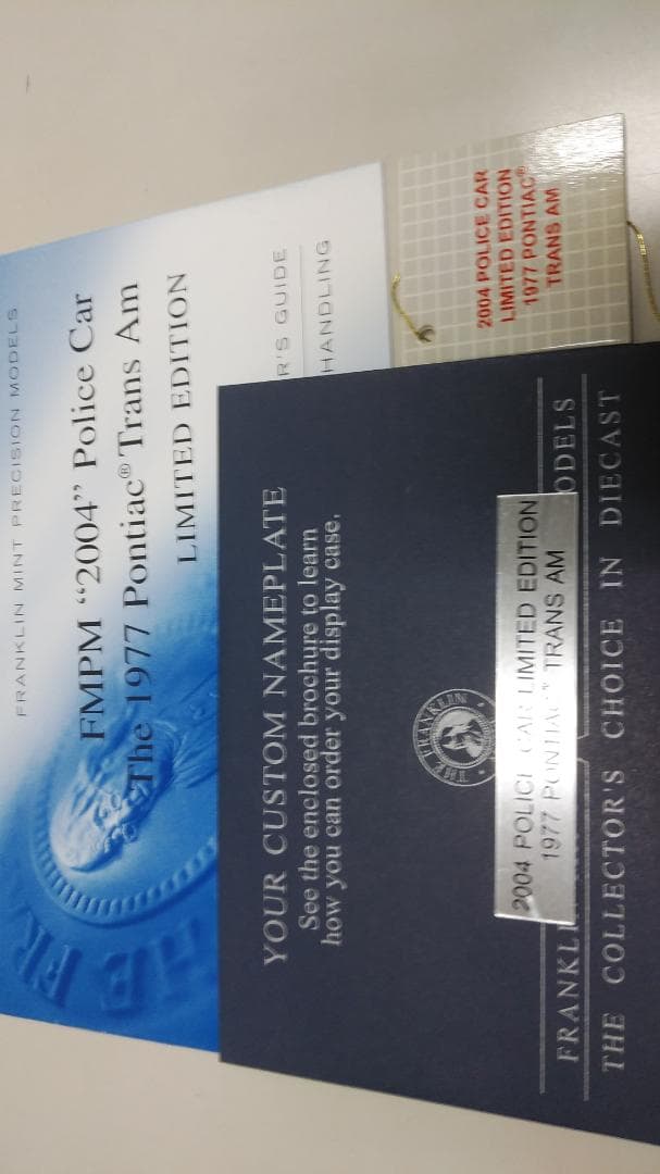 フランクリンミント　1977ポンティアックトランザム　ポリスカー限定品1:24