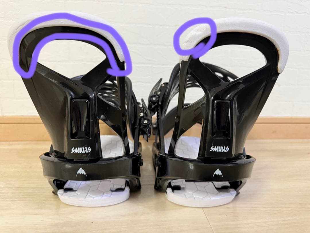 Burton Smalls Lサイズスノーボードビンディング ブラック/ホワイト