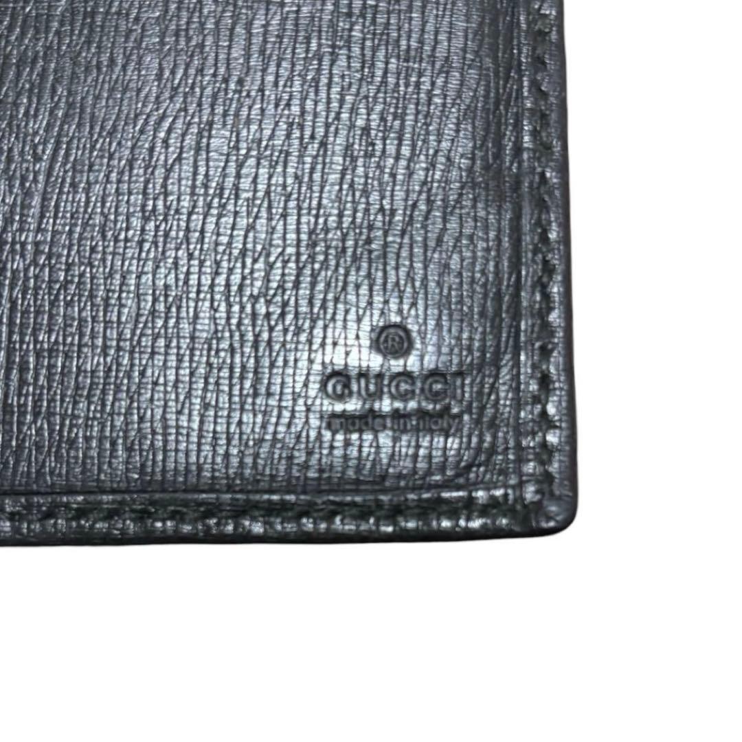 グッチ　112 グッチ　長財布　レザー　ブラック　インターロッキング金具　G金具