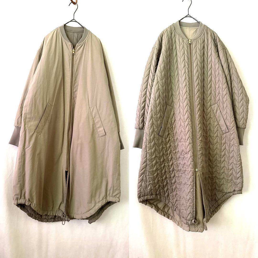 チャオパニックティピー リバーシブル キルティング コート ベージュ カーキ