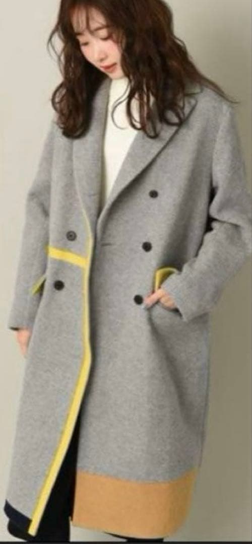 ひ*こ様 【最終値下げ！！】blanc basque メルトン×カラーブロックコ