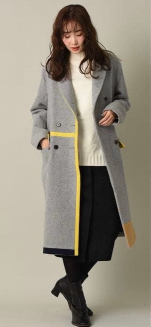 ひ*こ様 【最終値下げ！！】blanc basque メルトン×カラーブロックコ