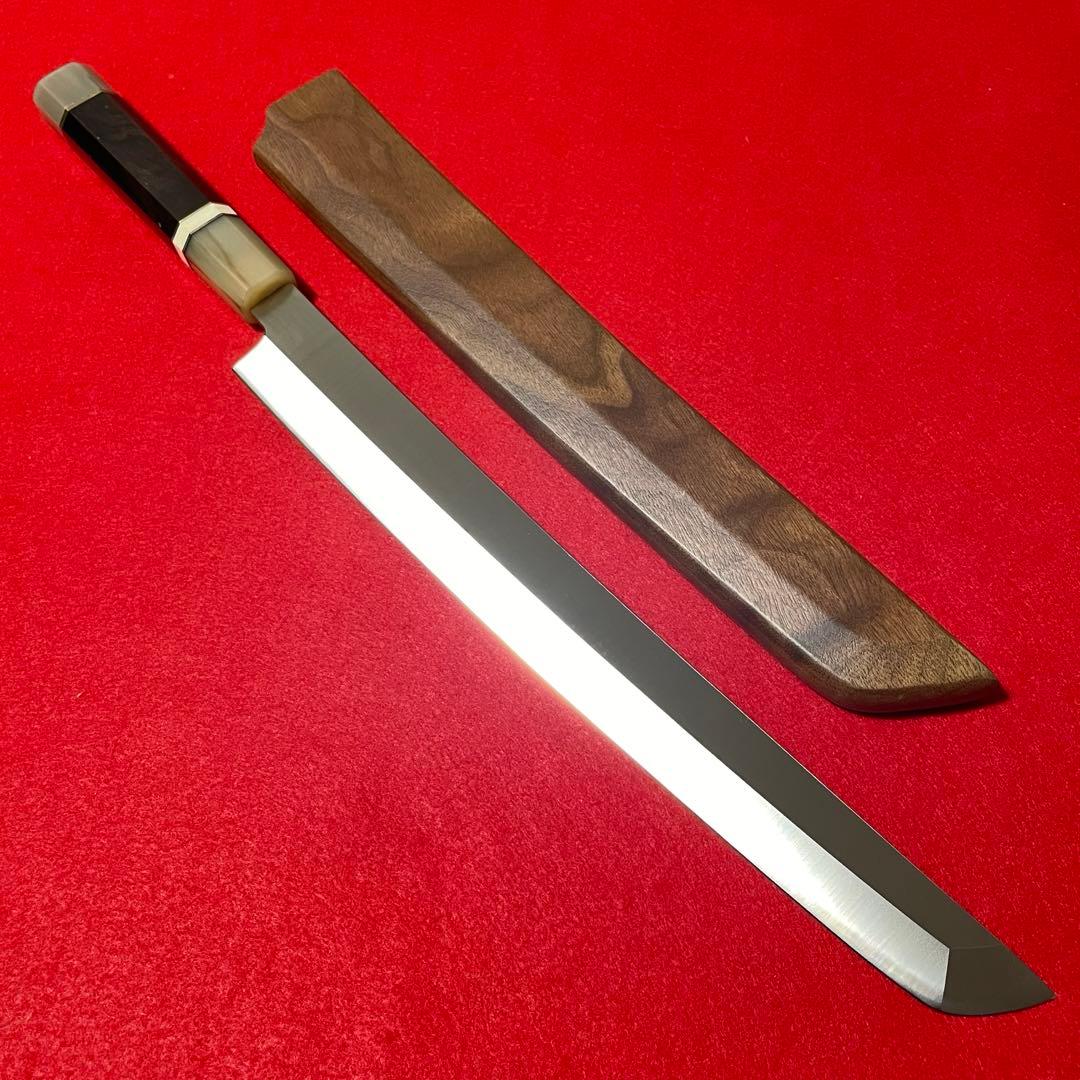 先丸柳刃　本焼　八角柄　水牛八角