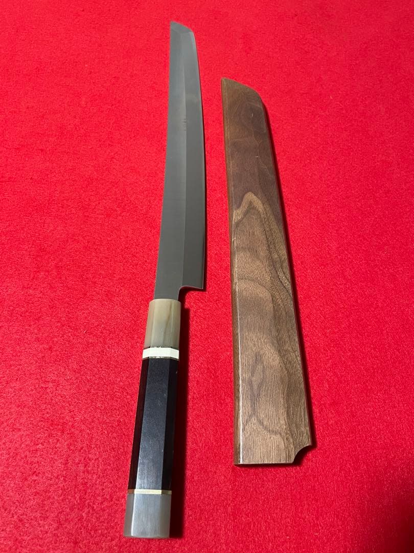 先丸柳刃　本焼　八角柄　水牛八角