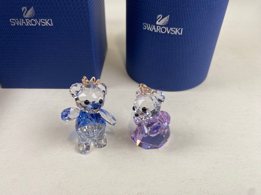 置物 SWAROVSKI KRIS BEAR PRINCE&PRINCESS