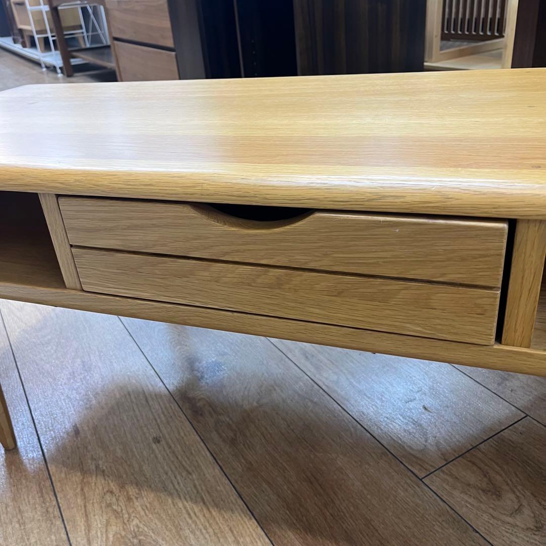 センターテーブル 引き出し付 オーク無垢材 KISSUI 幅120cm
