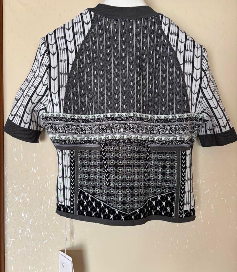 トップス Geometric Pattern Knitted Top