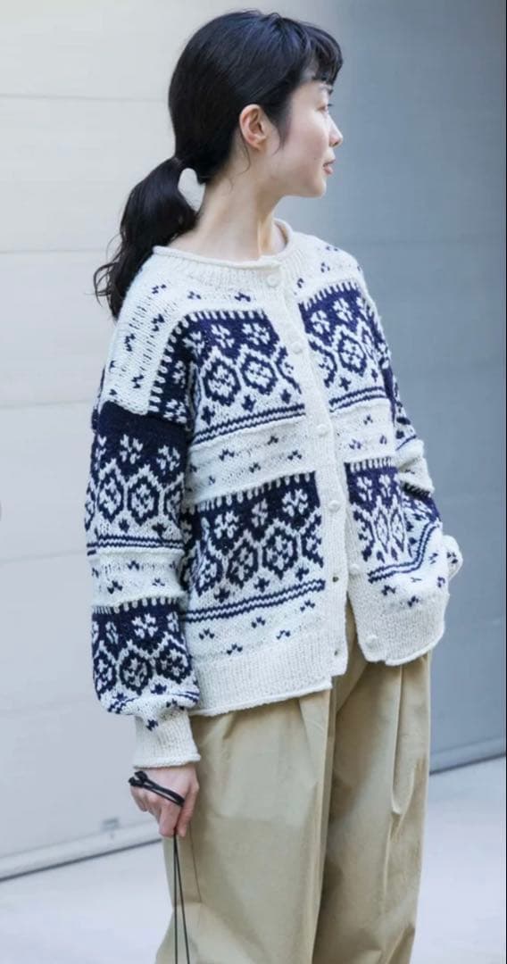 かぐれ☆ペルーノルディックカーディガン☆ネイビー