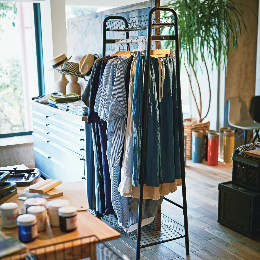 スチール ハンガーラック 棚付き コート掛け 洋服収納 おしゃれ インテリア