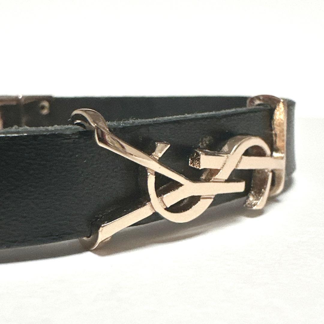 美品　SAINT LAURENT 　サンローラン　ブレスレット　バングル　レザー