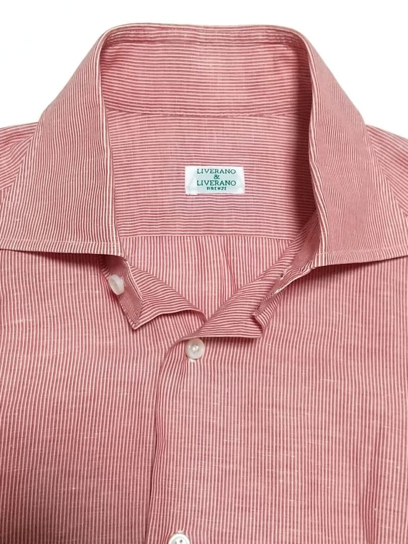 LIVERANO&LIVERANO リベラーノリベラーノ 麻綿 ストライプシャツ