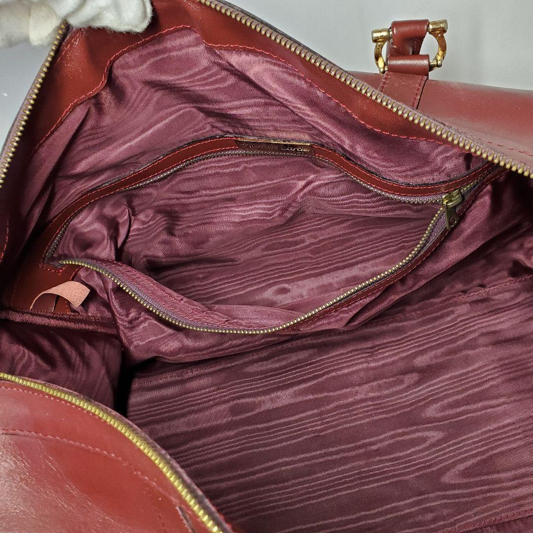 Cartier バーガンディ ボストンバッグ