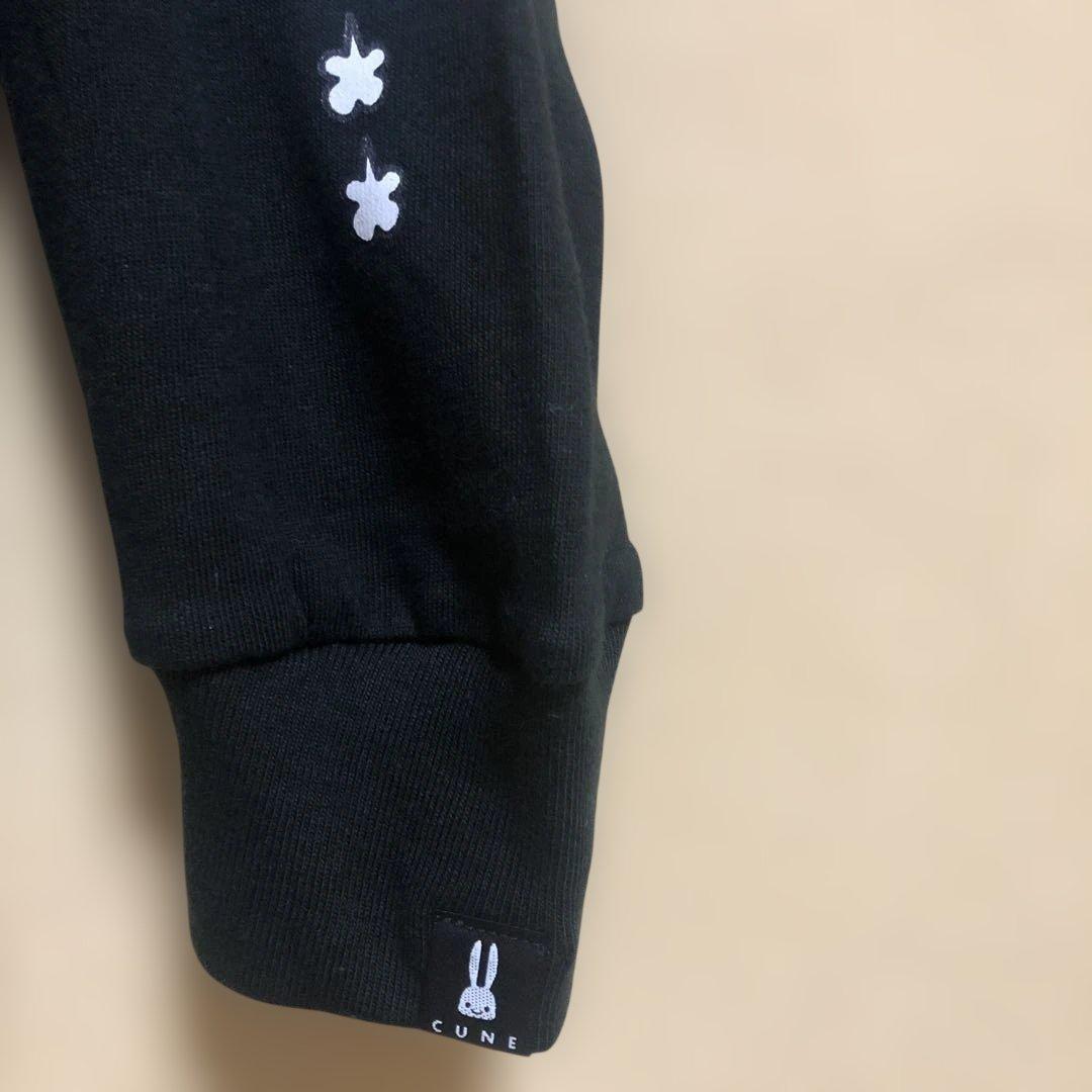 CUNE ウサギプリント 長袖カットソー　徒歩　黒