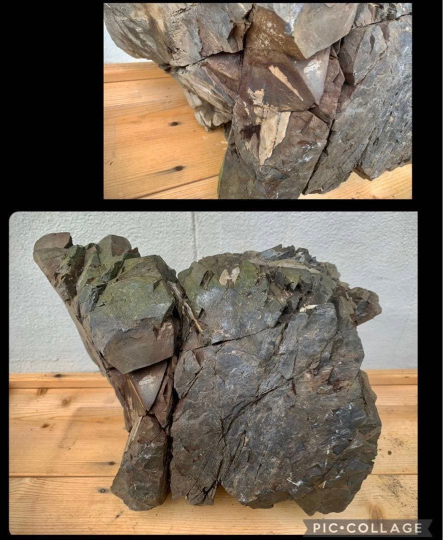 抹香石 滝石 庭石  横36×高30(cm) 35kg  自然石 置物