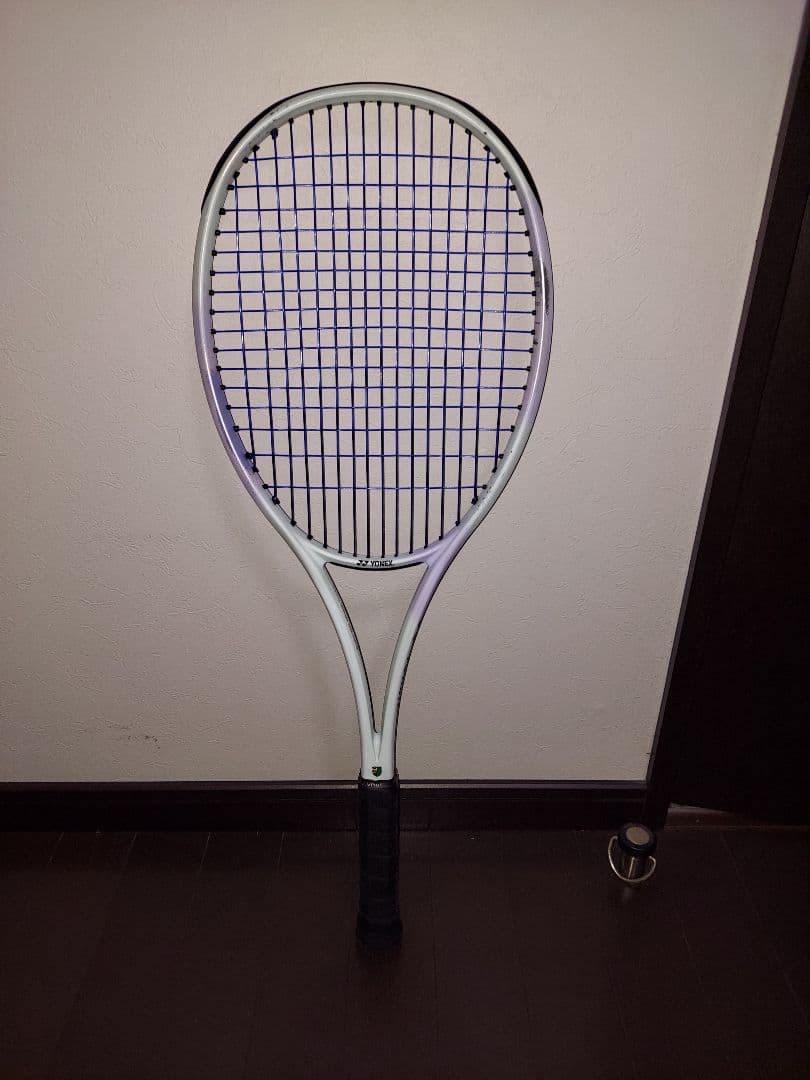 軟式テニスラケット ホワイト/ブルー