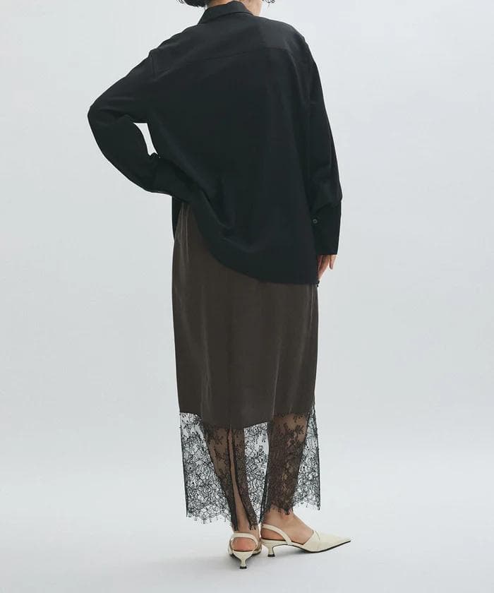 新品 アダムエロペ 「EMOELLE」キュプラレースイージースカート