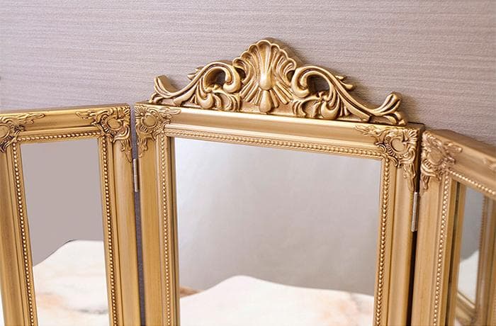 チャーチルウッド スリーサイドミラー 三面鏡 ゴールド （AZ25148GD）