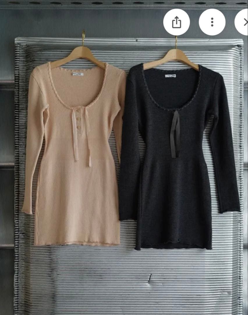 トップス FUMIKA_UCHIDA RIB STITCH HENLEY CHARCOAL