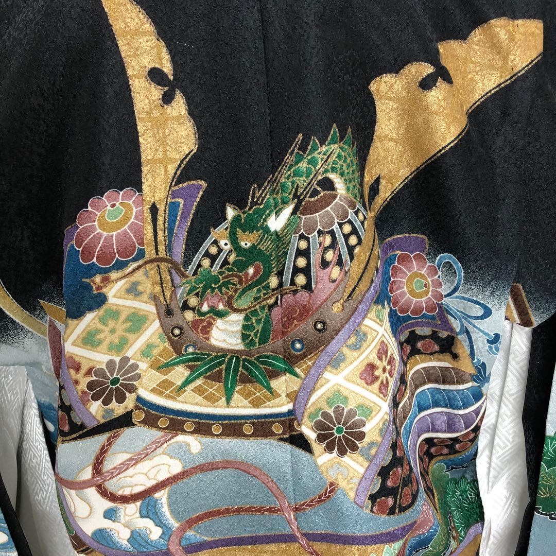 七五三★男児　羽織　着物★3歳 4歳 5歳★黒★中古★古典★　 u-300