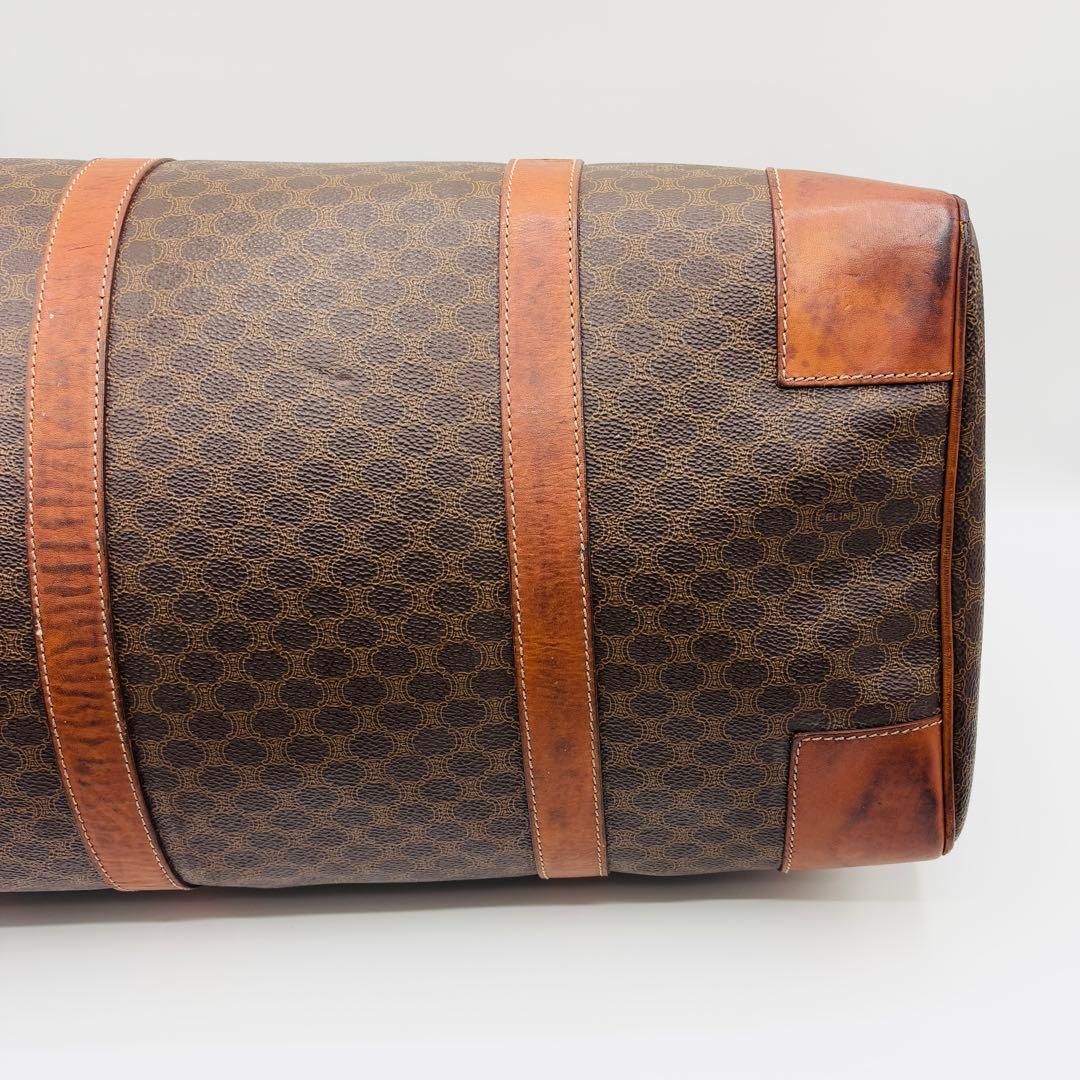 【鍵・南京錠付き】セリーヌ ボストンバッグ トリンオフ マカダム柄 レザー 本革