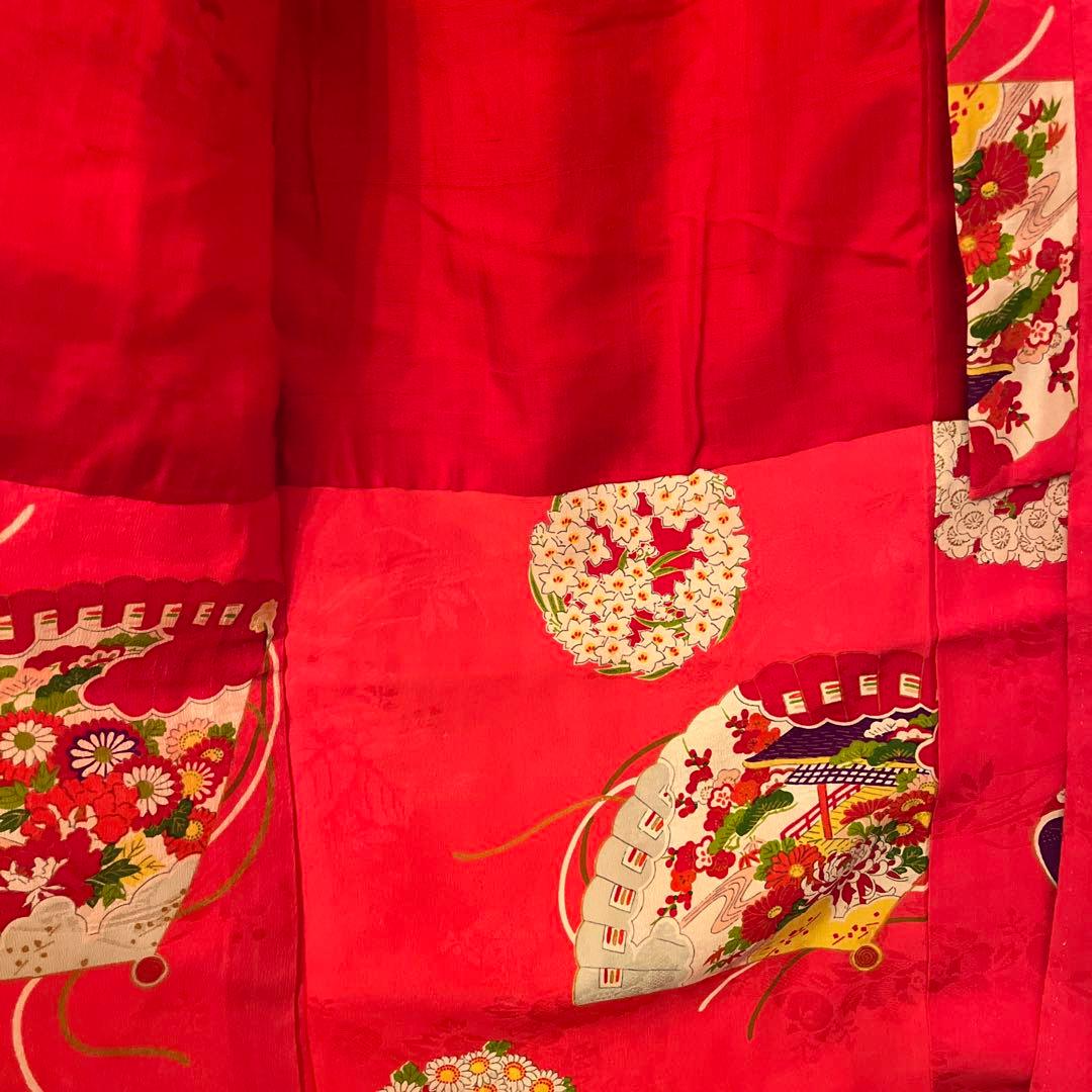 大正ロマン　アンティーク着物　花づくし　七五三