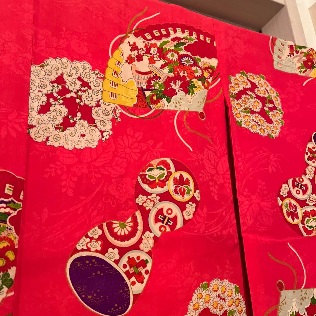 大正ロマン　アンティーク着物　花づくし　七五三