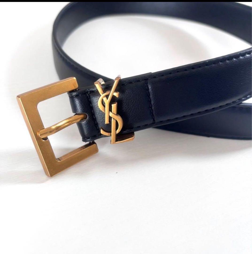 SAINT LAURENT サンローラン　黒 レザー ベルト