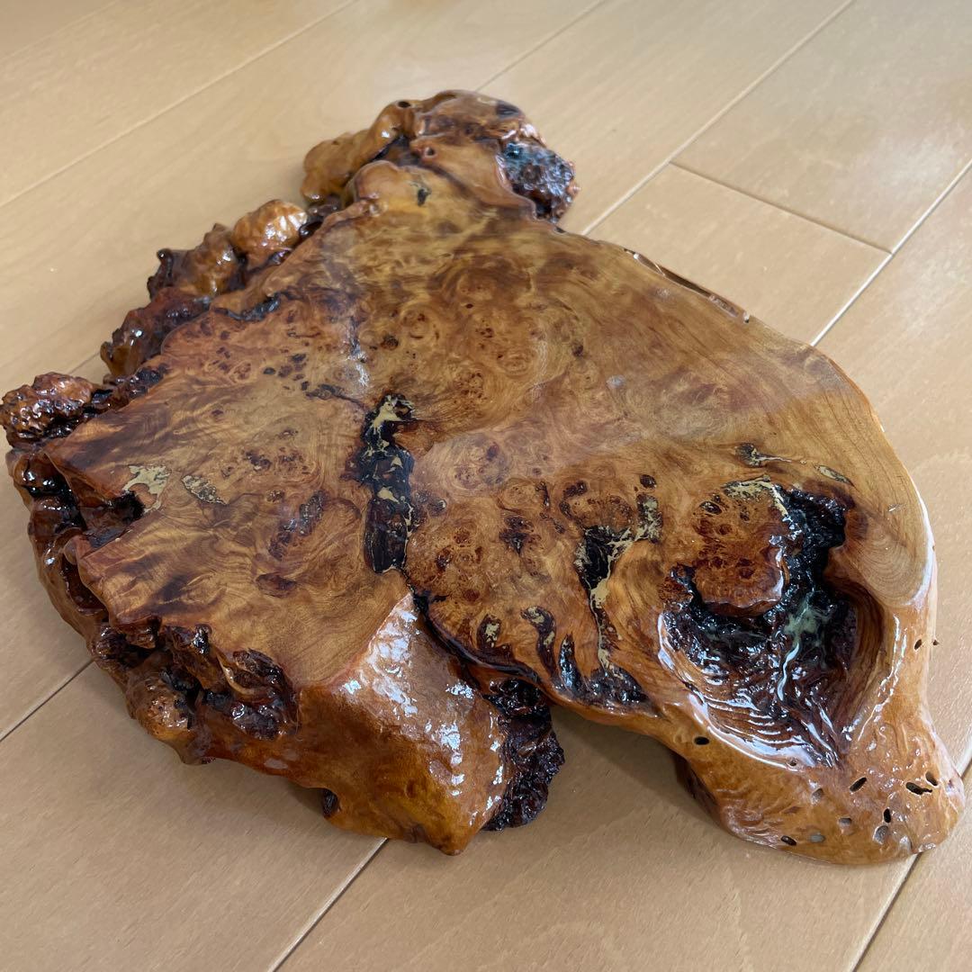 青森ヒバ　天然木　花台　盆栽台　置き台　飾り台　一枚板