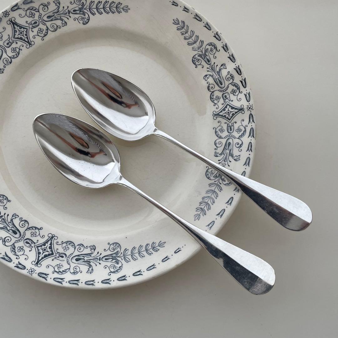 フランスアンティーク レア シルバースプーン2本セット