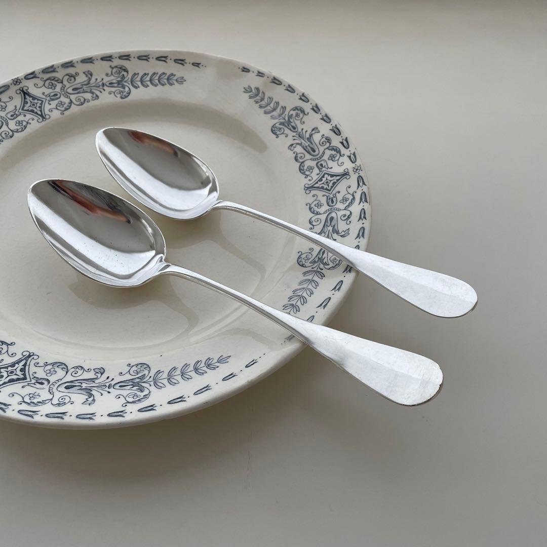 フランスアンティーク レア シルバースプーン2本セット