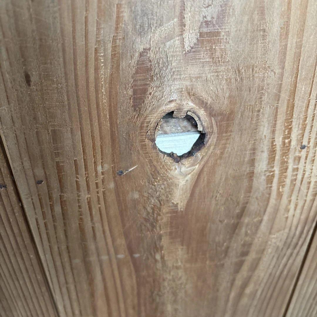 古家具　木製ガラス扉キャビネット 3段棚付き