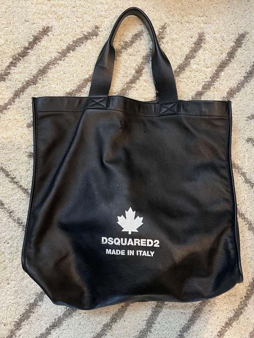 DSQUARED2 ブラックレザー トートバッグ