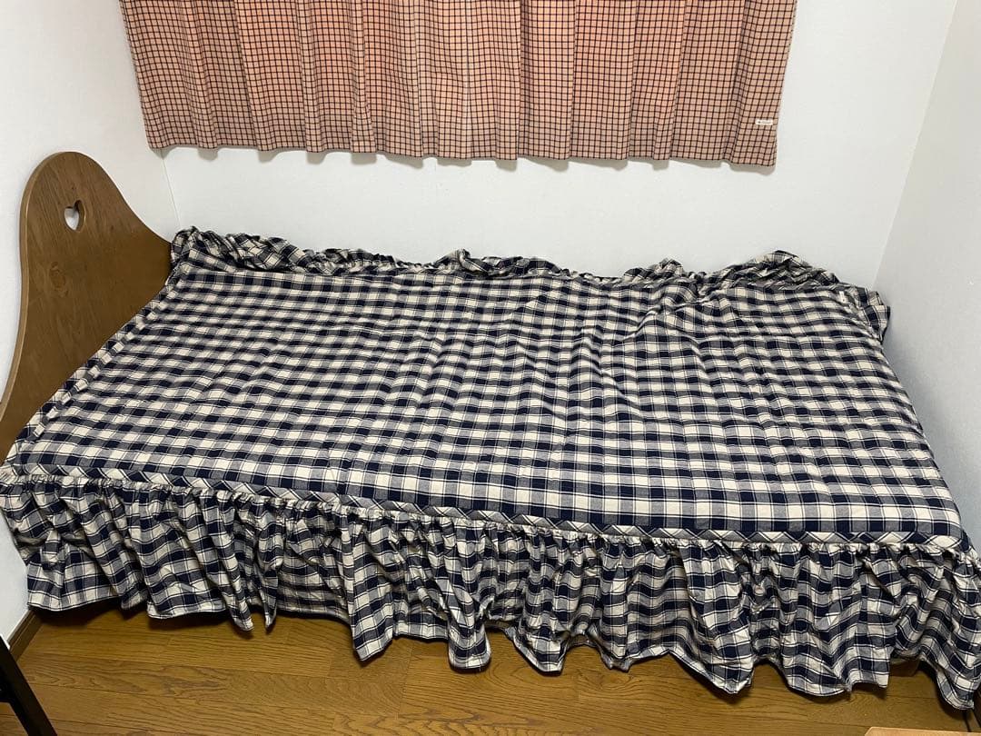 アンファン ベッドスカート マルチカバー　キルト　カントリー　アントステラ　青