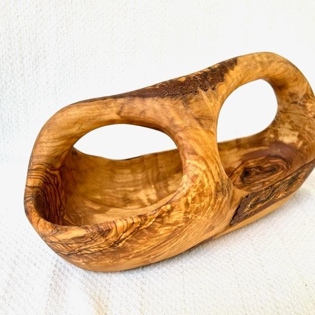 オリーブの木　芸術的バスケット　存在するだけで癒される　約34cm