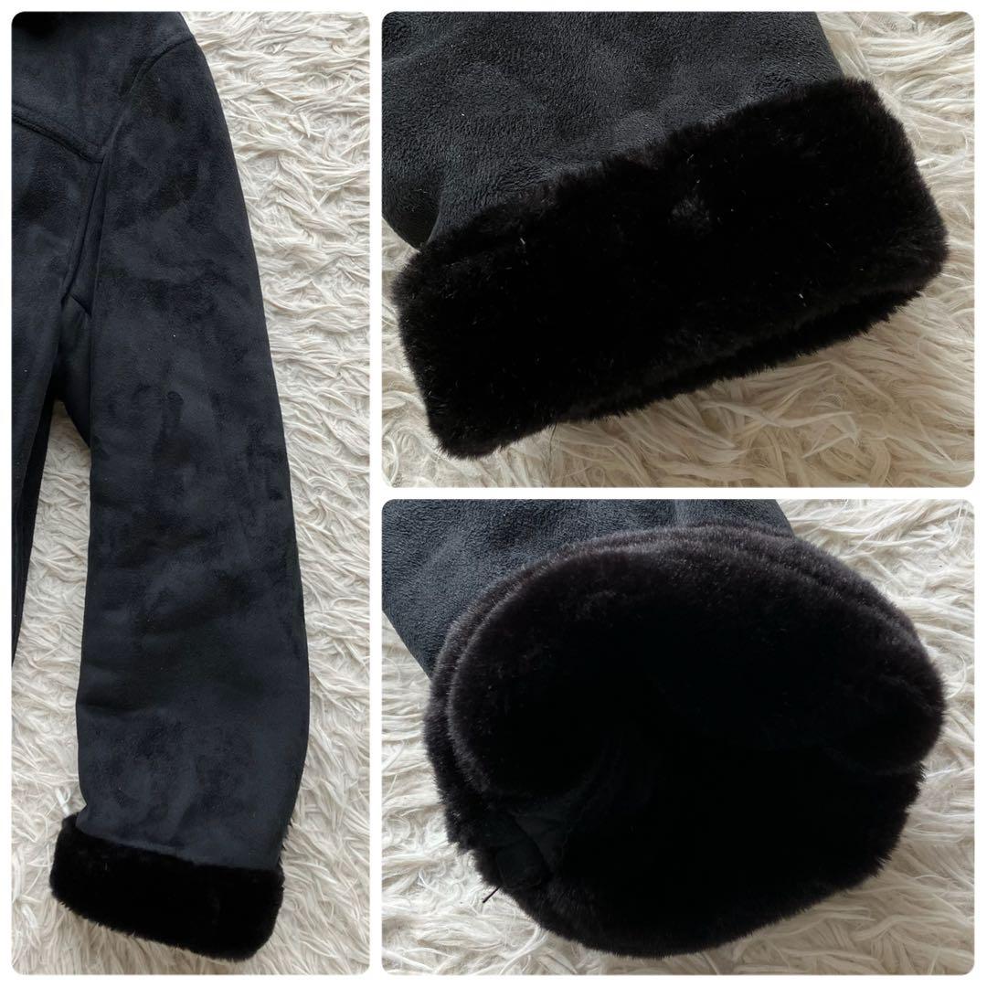 【希少サイズL】カンサイジーンズ　ムートンコート　黒　山本寛斎　裏地ボア