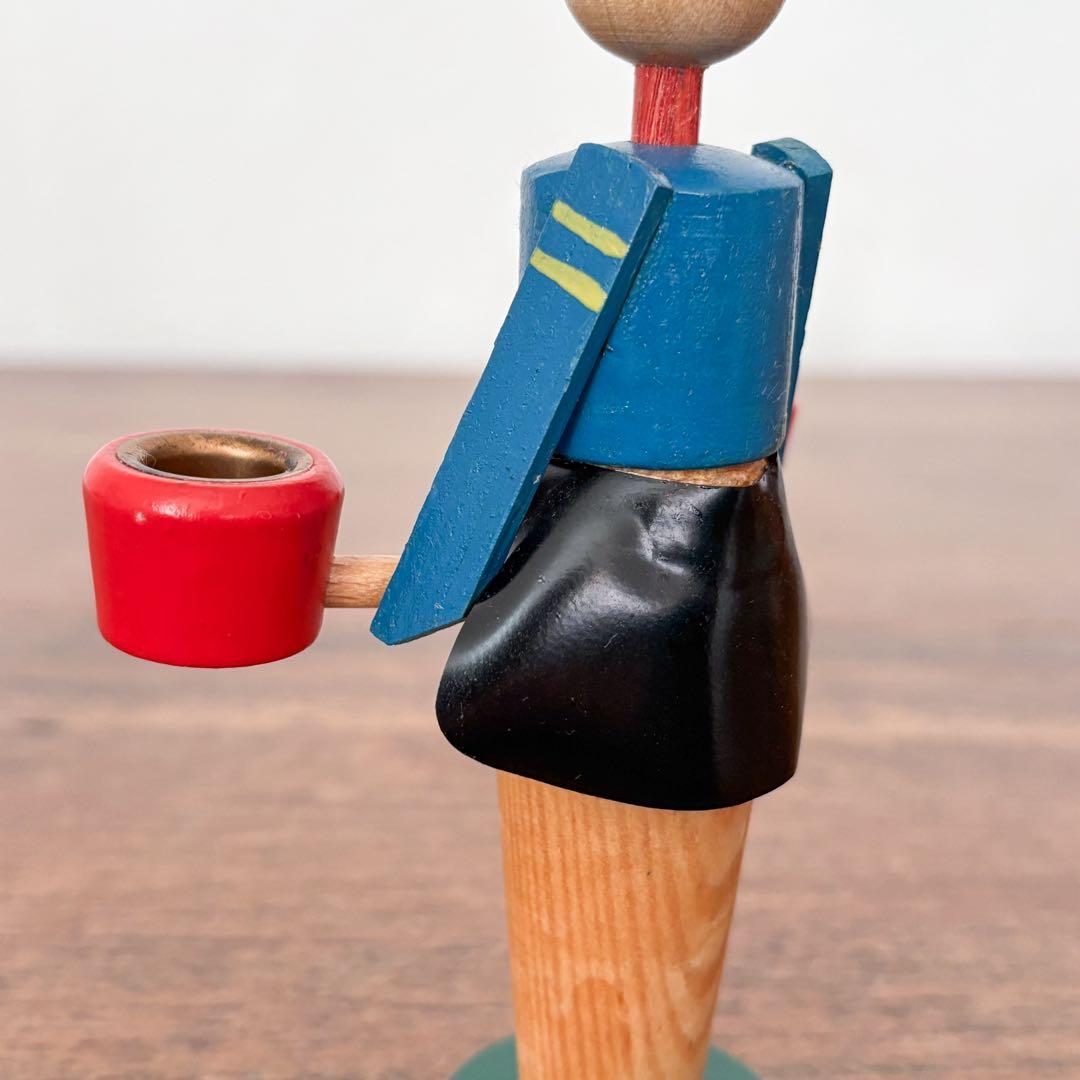 【東ドイツ エルツ・ザイフェン 天使と鉱夫のキャンドルスタンド】 ヴィンテージ