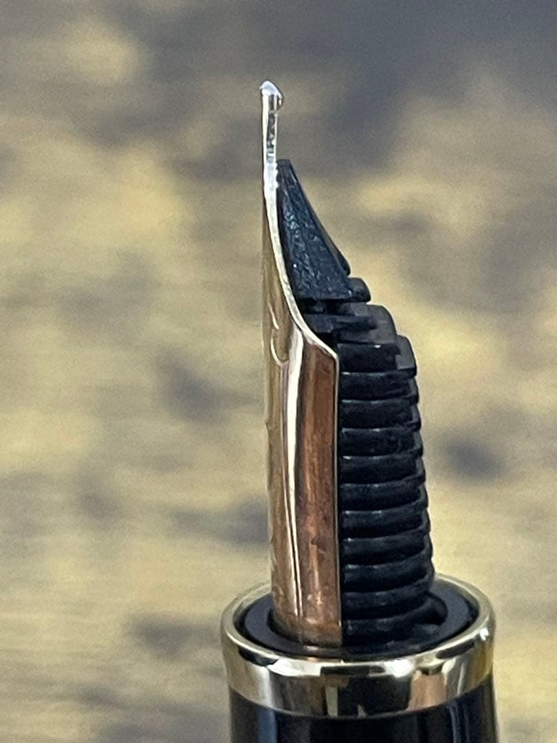 未使用　タグ付き　旧ニブ　JIS刻印　14金　ホワイトゴールド　万年筆　字幅B