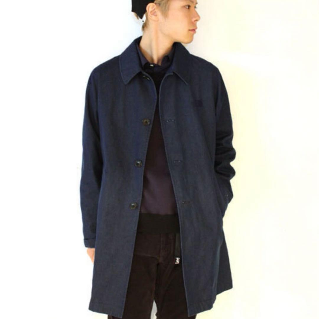 美品　ノースフェイス　ステンカラーコート　デニムネイビー　チャオパニックコラボ