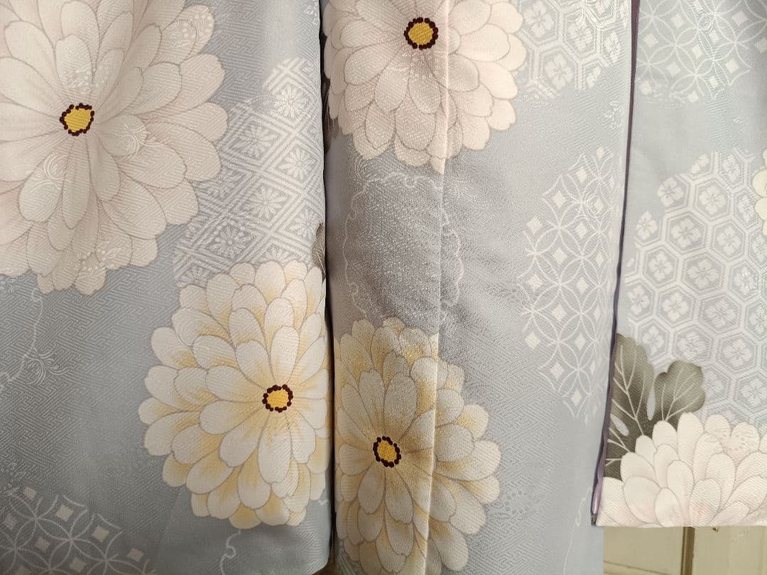 新品☆ブルーグレーの着物と作り帯☆七五三ハーフ成人式フルセット