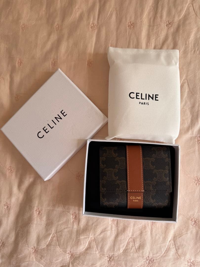 CELINE 三つ折り財布 ダークブラウン